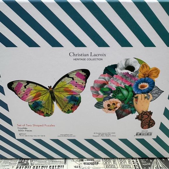 Galison CHRISTIAN LACROIX Frivolites Set of Two Shaped Jigsaw Puzzles (850pcs) - Picture 2 of 2
